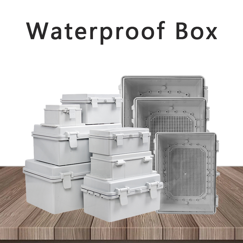 Outdoor Power Distribution Box - IP66 Waterproof Gray/Transparent Cover Enclosure Power
