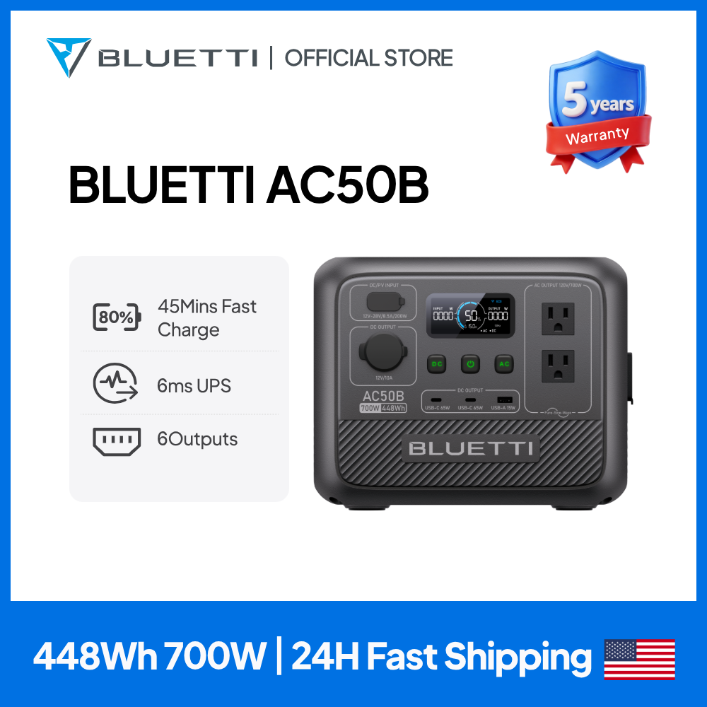 Outdoor Power Tower - BLUETTI AC50B Portable Power Station 700W