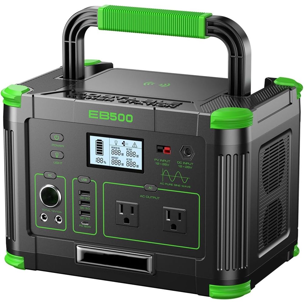Outdoor Power Outlet - 500W Portable Power Station 519.48Wh Outdoor