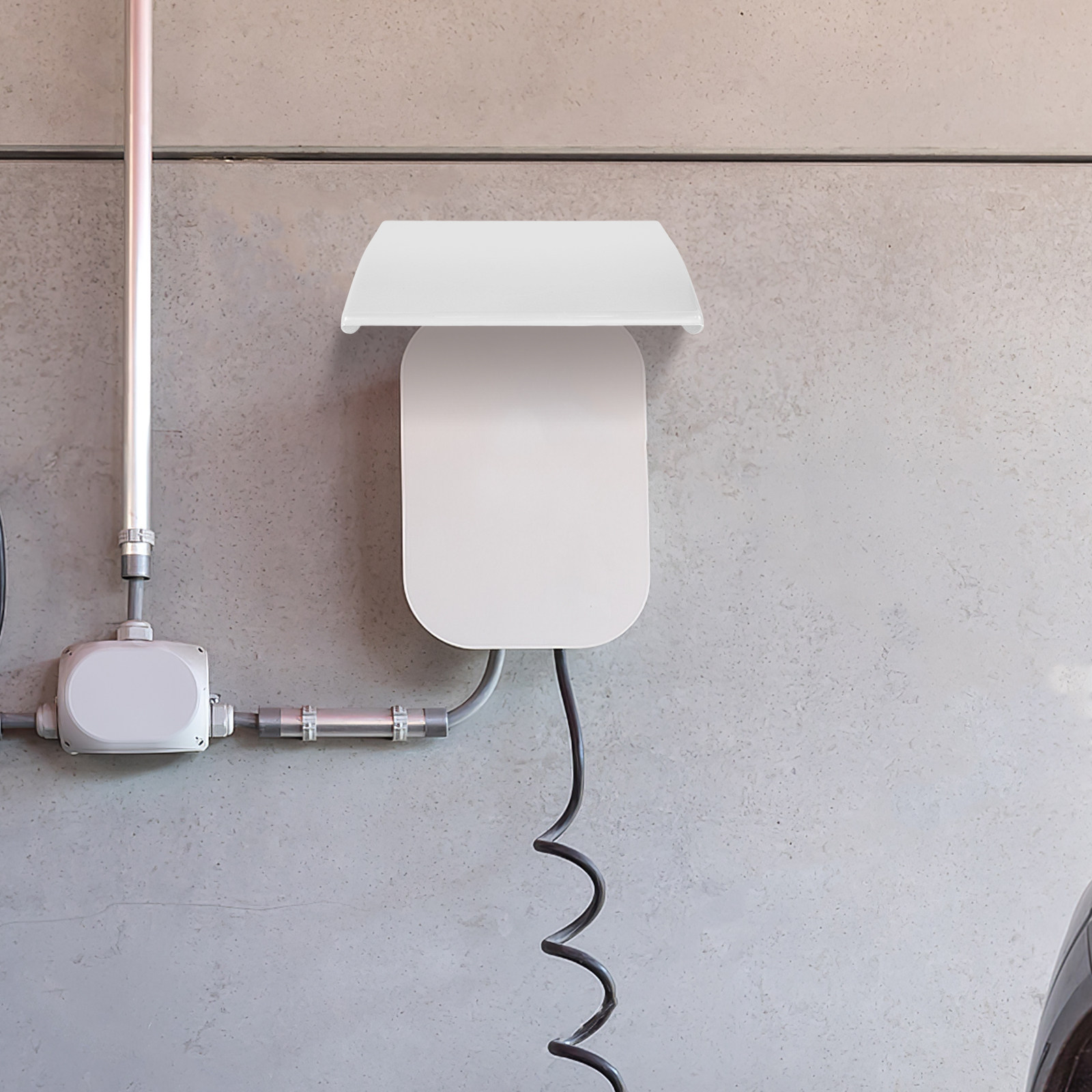 White Outdoor Ev Charging Pile - Outdoor Power Tower ulasan dan harga