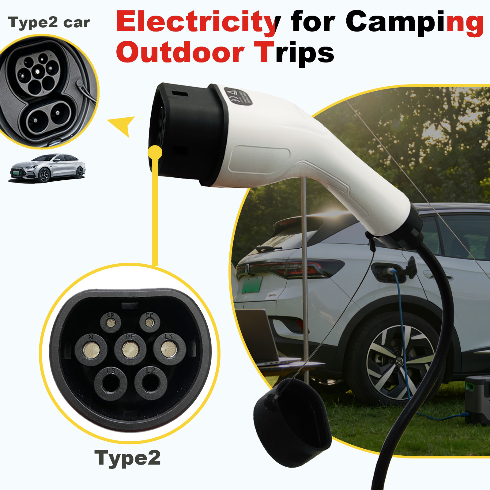 Type2 V2L Discharge Adapter 16 - Outdoor Power Outlet ulasan dan harga
