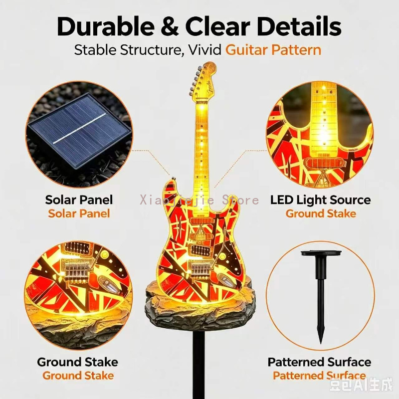 Creative Electric Guitar Solar - Outdoor Power Stake ulasan dan harga