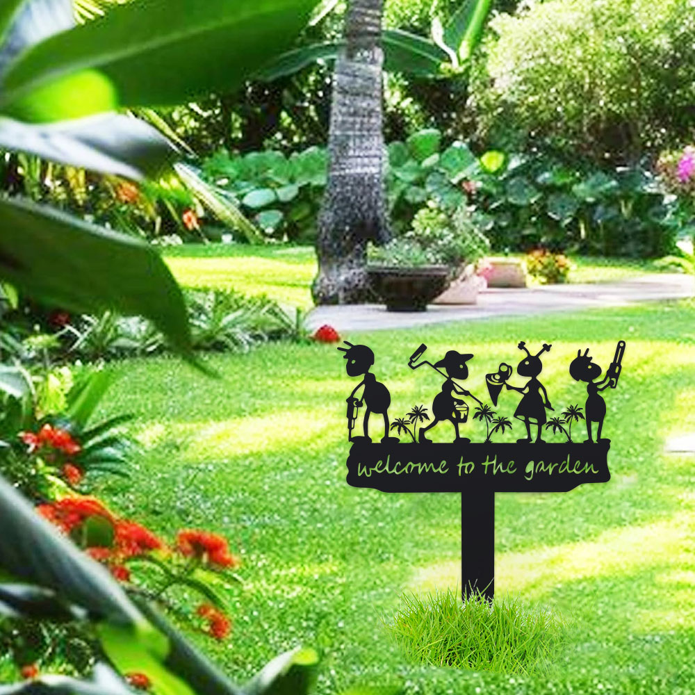 1pc Metal Rustic Metal Ant Sil - Outdoor Power Stake ulasan dan harga