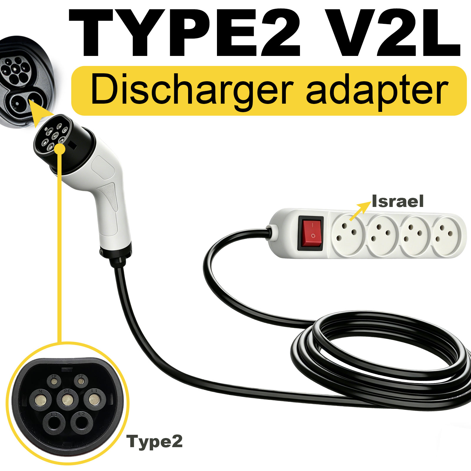 Type2 V2L Discharge Adapter Is - Outdoor Power Outlet ulasan dan harga