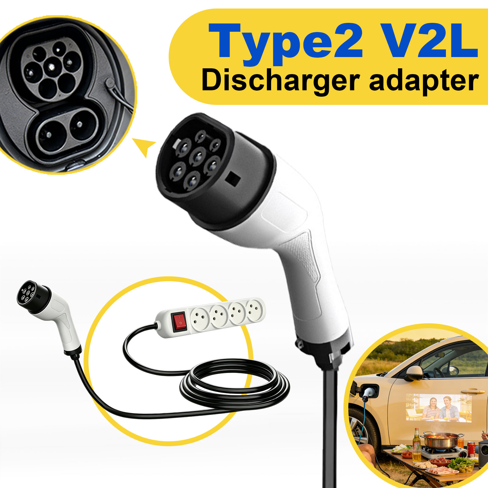 Type2 V2L Discharge Adapter Is - Outdoor Power Outlet ulasan dan harga
