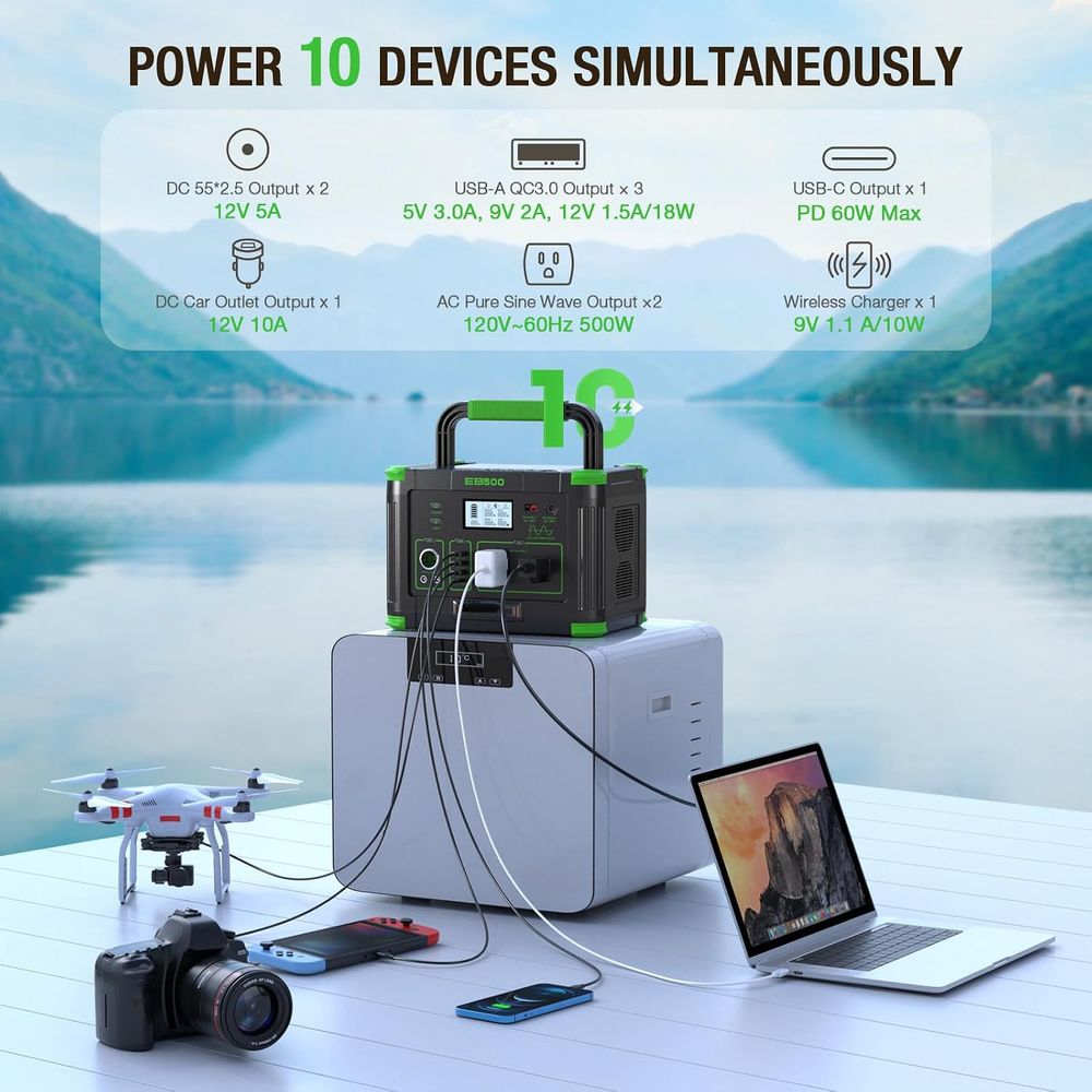 500W Portable Power Station 51 - Outdoor Power Outlet ulasan dan harga