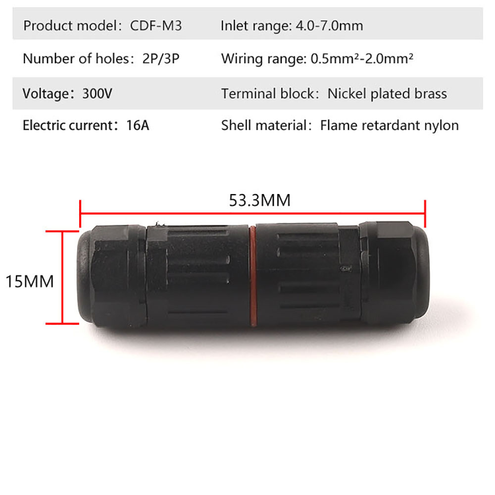 10Pcs IP68 2/3 Pin Waterproof  - Outdoor Power Block ulasan dan harga