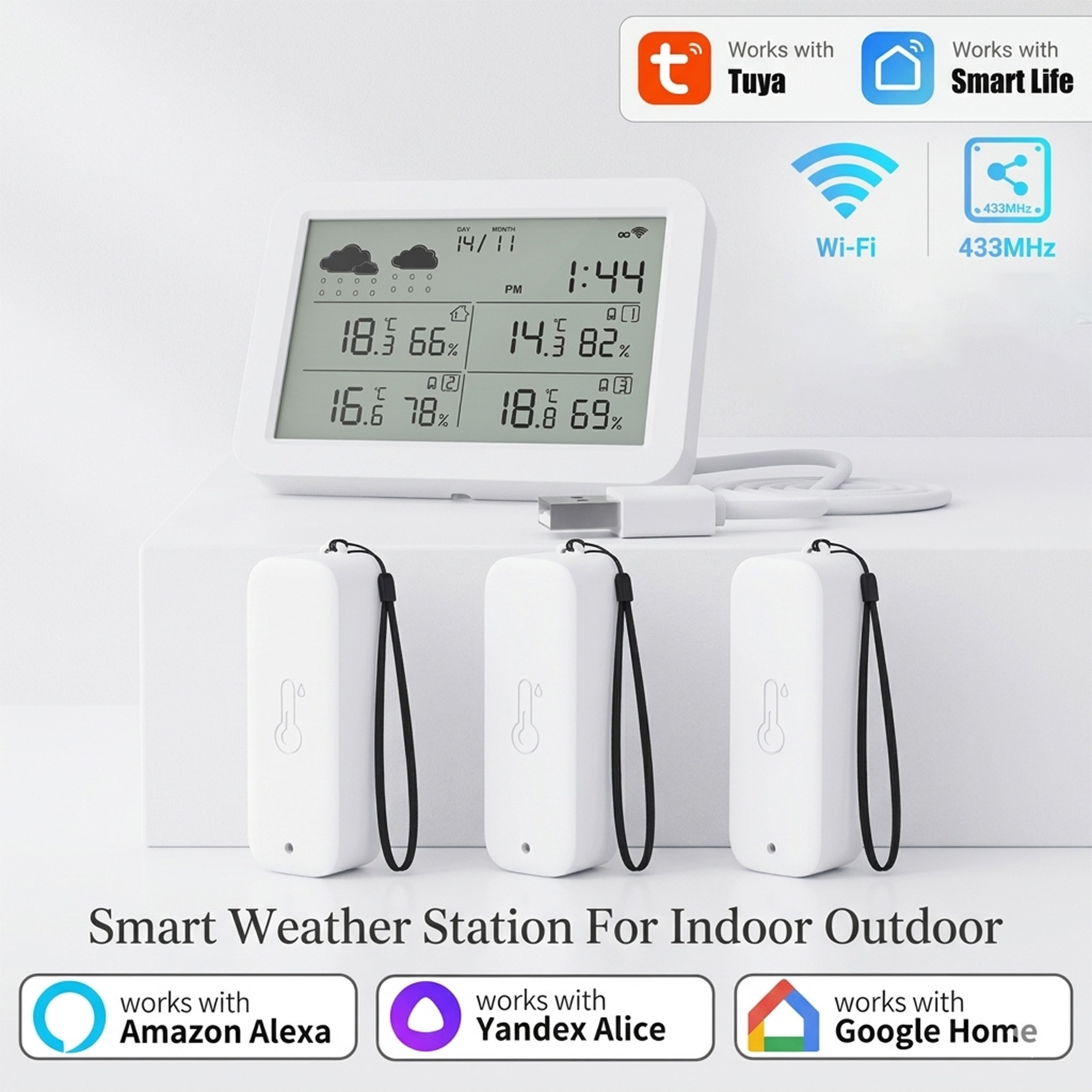 Tuya WiFi+RF433 Weather Statio - Outdoor Power Tower ulasan dan harga