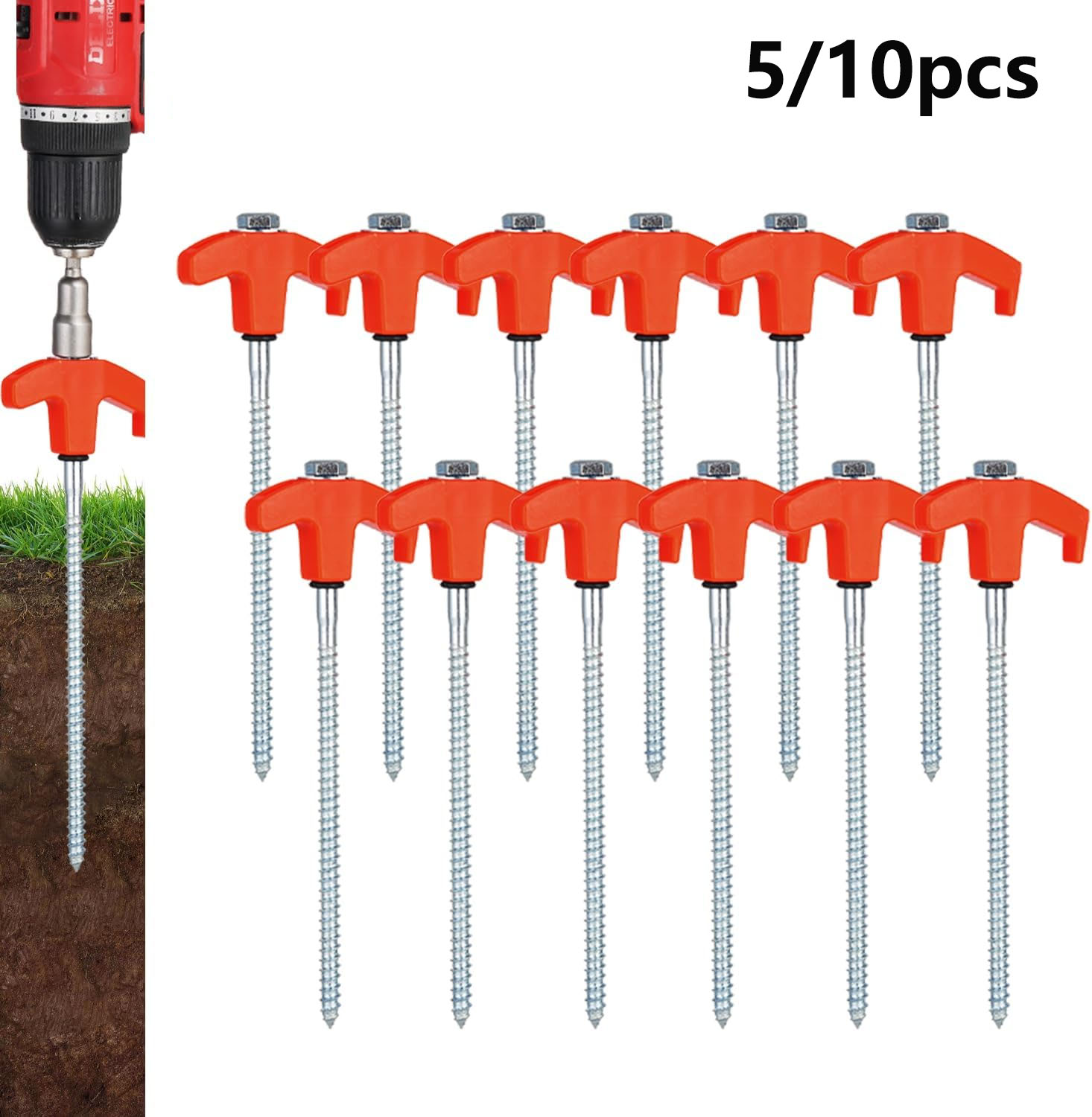 5/10pc Screw in Tent Stakes He - Outdoor Power Stake ulasan dan harga